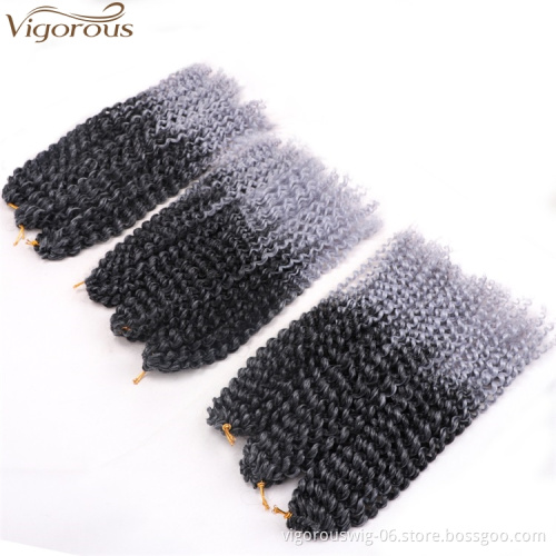 Vigorous 8 inches Marley Braids Ombre Gray Crochet Braid Synthetic Kinky Braiding Hair Extensions for Women Wholesale Price